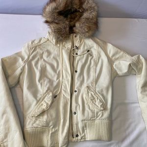 Vintage 2000’s Abercrombie & Fitch faux fur lined canvas jacket.